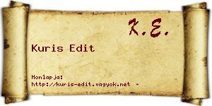 Kuris Edit névjegykártya